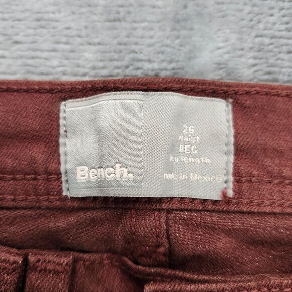 NWT Bench Urban Wear Womens Slim High Rise Jeans Maroon 26w - Picture 3 of 11